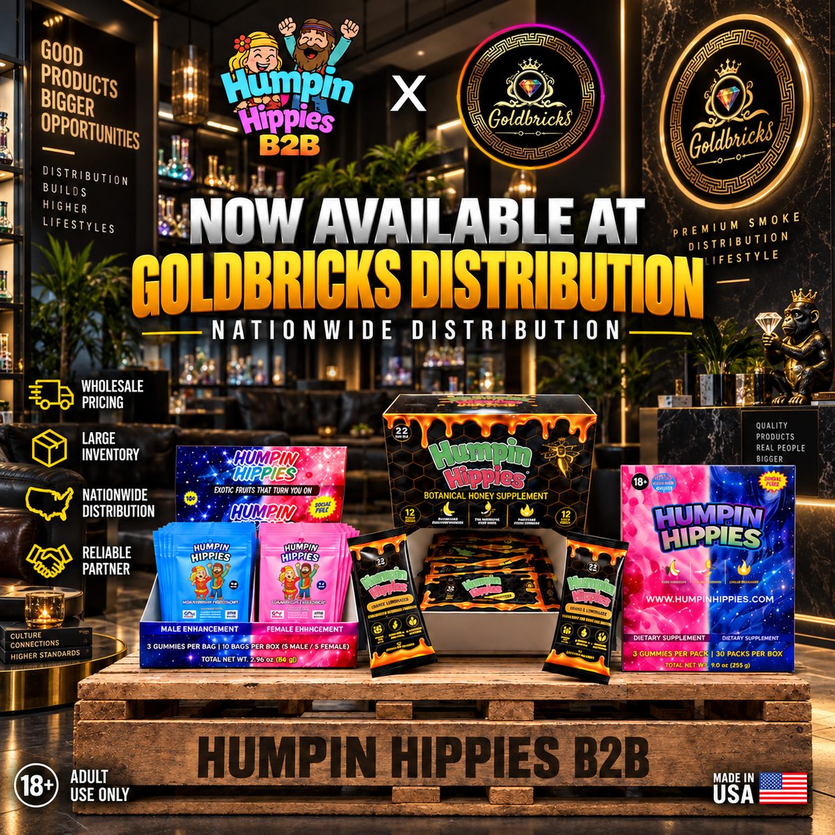 Goldbricks Distribution Adds Humpin Hippies to Its San Antonio Lineup