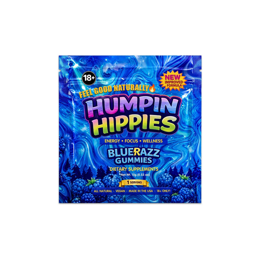 Humpin hippies enhancement gummies 30 packs per box 15 male/15 female 3 gummies per pack (retailer 1-25 boxes)