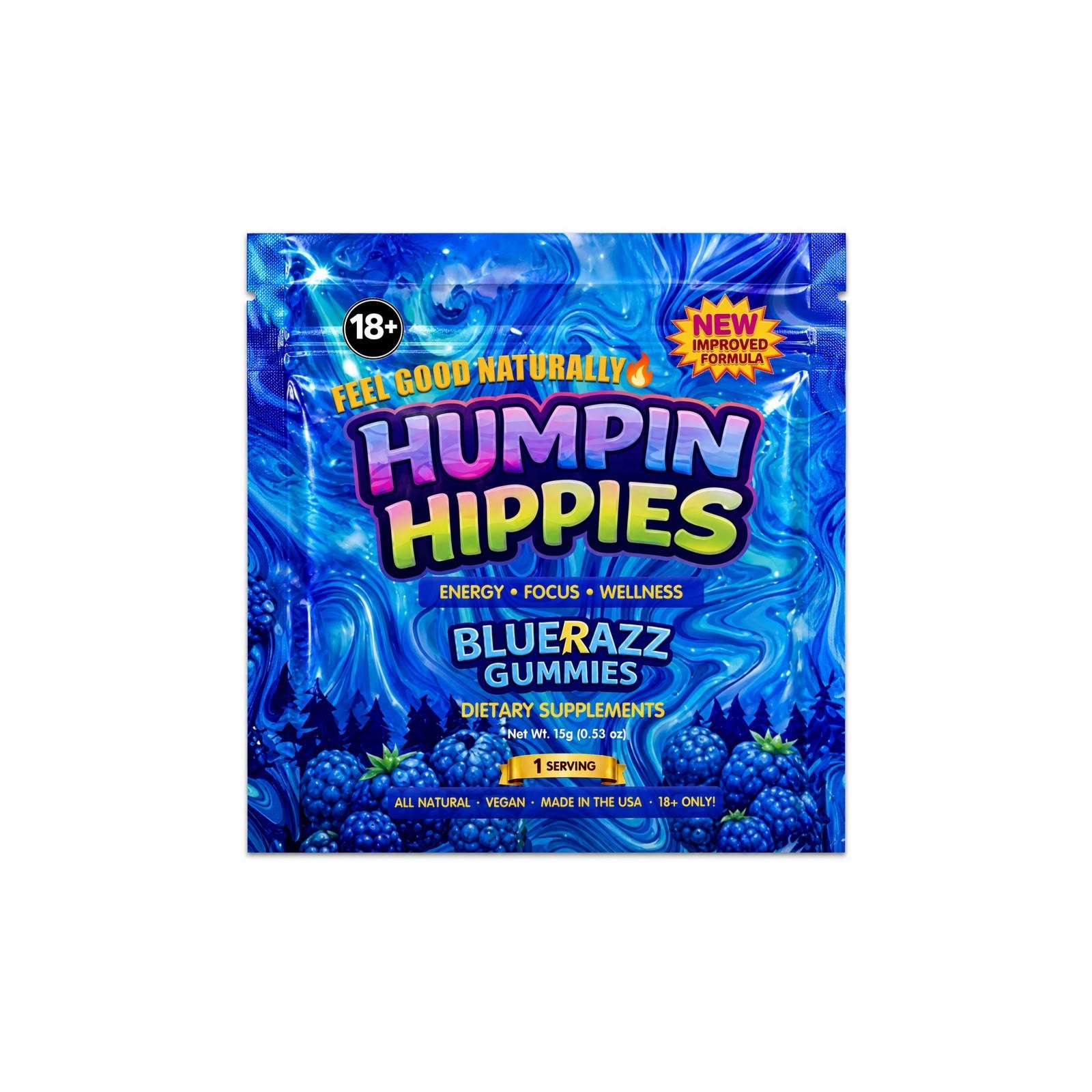 Humpin hippies enhancement gummies 30 packs per box 15 male/15 female 3 gummies per pack (distro pricing 50+boxes)