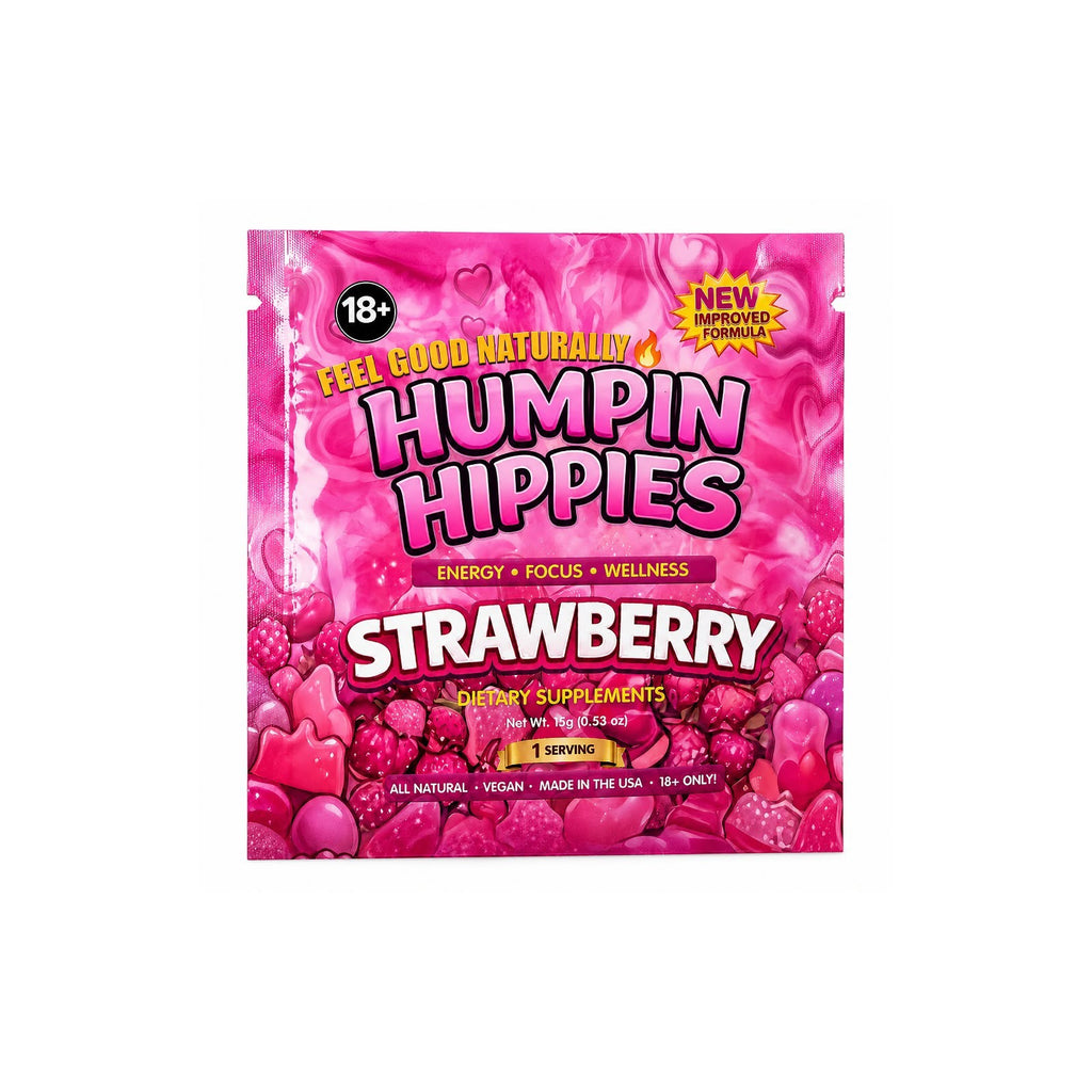 Humpin hippies enhancement gummies 30 packs per box 15 male/15 female 3 gummies per pack (retailer 1-25 boxes)