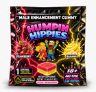 (Distro Pricing) Humpin Hippies Double Stack Male Enhancement Gummies – Strawberry Banana – 30-Pack Display Box | 50+ Boxes MOQ | Ships November 1st–November 5th